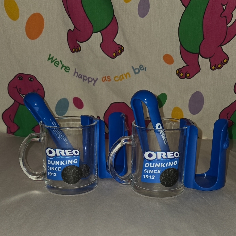 Oreo Dunking Mug Set with Blue Handles 2024 New Never Used